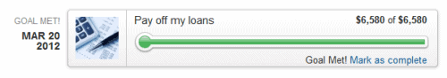 mint.com goals student loan
